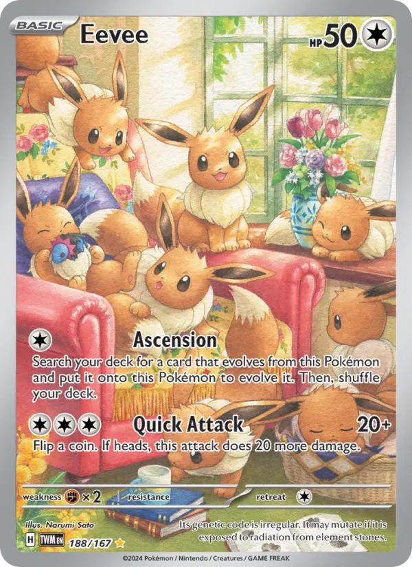 Eevee Holo 188/167 Twilight Masquerade Pokémon Card
