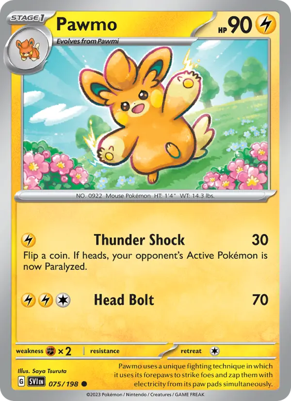 Pawmo Non-Foil 075/198 Scarlet & Violet Pokémon Card