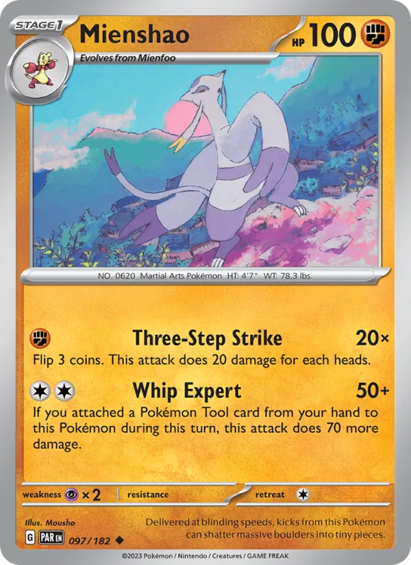 Mienshao Normal 097/182 Paradox Rift Pokémon Card