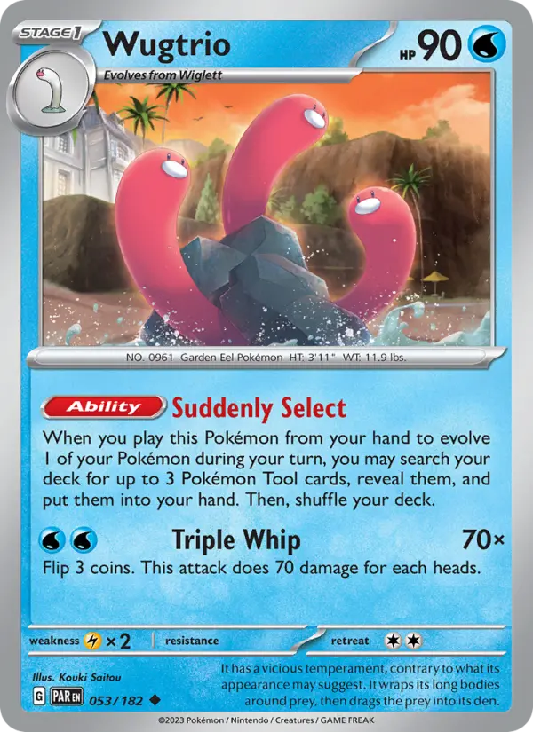 Wugtrio Reverse Holo 053/182 Paradox Rift Pokémon Card