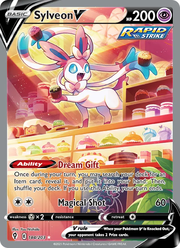 Sylveon V Holo 184/203 Evolving Skies Pokémon Card