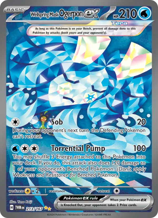 Wellspring Mask Ogerpon ex Holo 213/167 Twilight Masquerade Pokémon Card