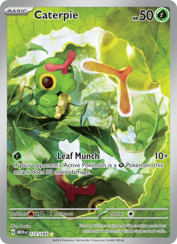Caterpie Holo 172/165 151 Pokémon Card