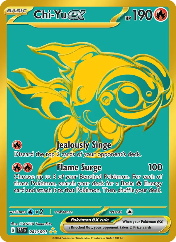 Chi-Yu ex Holo 241/91 Paldean Fates Pokémon Card