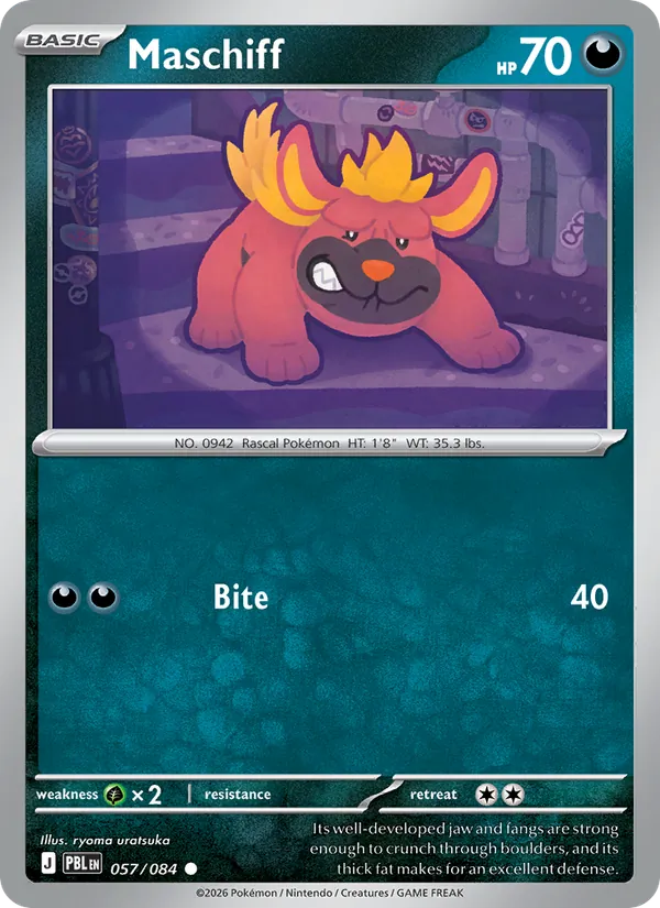 Maschiff Non-Holo 057/84 Pitch Black Pokémon Card