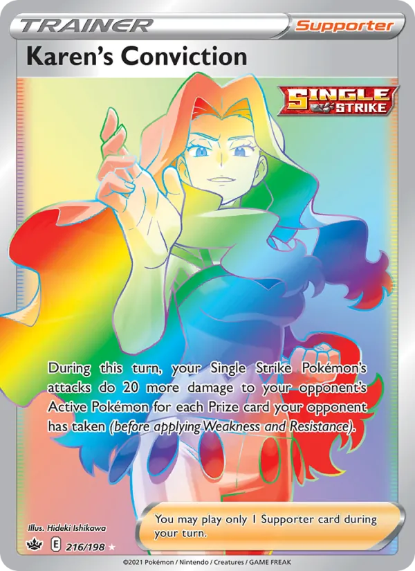 Karen's Conviction Holo 216/198 Chilling Reign Pokémon Card