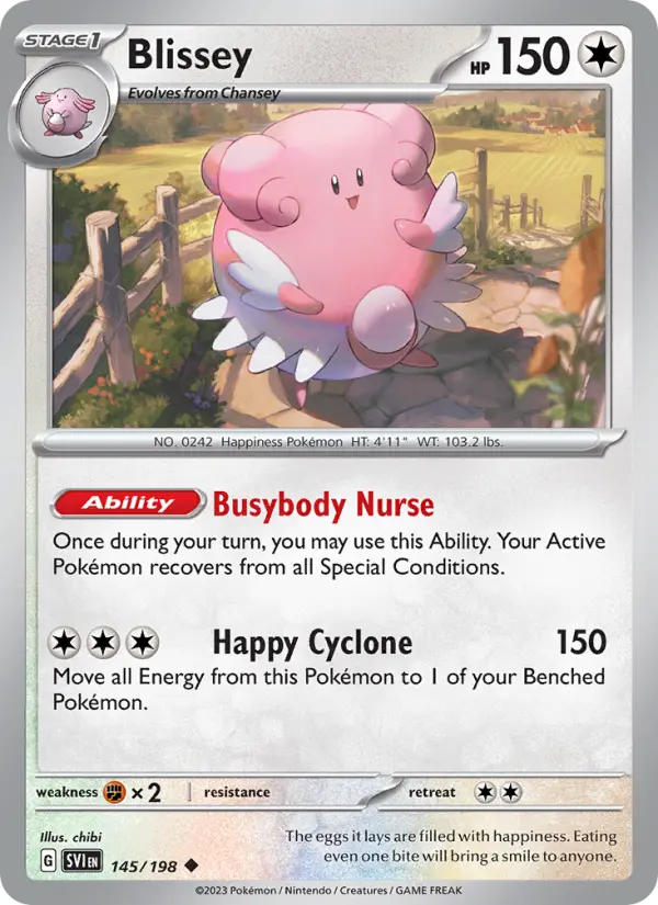Blissey Non-Foil 145/198 Scarlet & Violet Pokémon Card