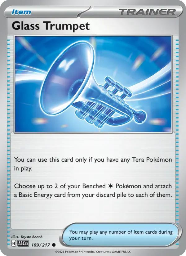 Glass Trumpet Reverse Holo 189/217 Ascended Heroes Pokémon Card