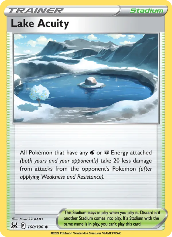 Lake Acuity Reverse Holo 160/196 Lost Origin Pokémon Card