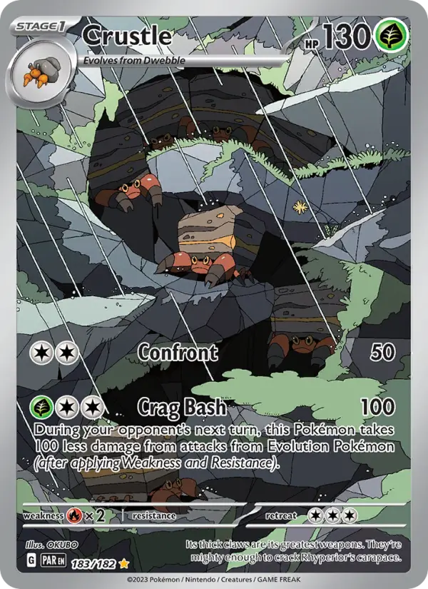 Crustle Holo 183/182 Paradox Rift Pokémon Card