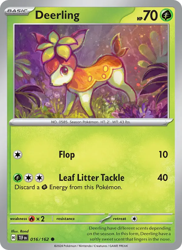 Deerling Reverse Holo 016/162 Temporal Forces Pokémon Card