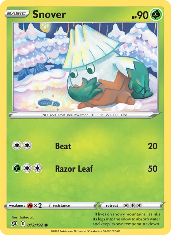 Snover Reverse Holo 012/192 Rebel Clash Pokémon Card