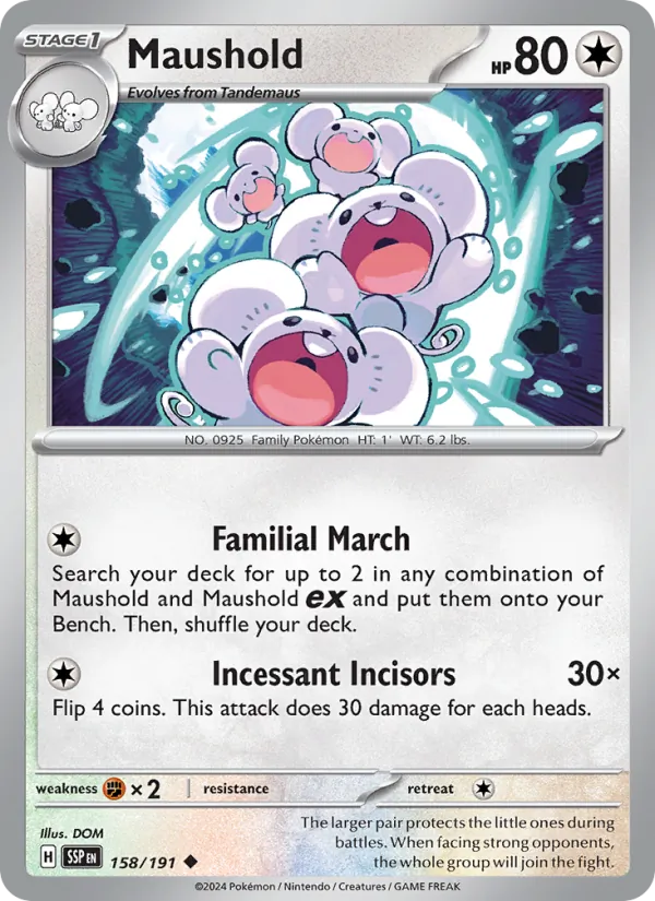 Maushold Normal 158/191 Surging Sparks Pokémon Card