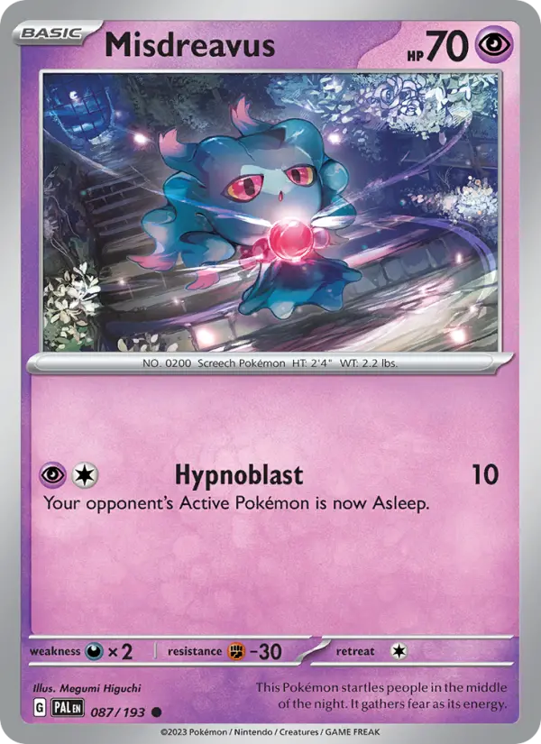 Misdreavus Non-Foil 087/193 Paldea Evolved Pokémon Card