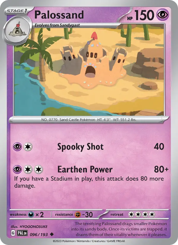 Palossand Non-Foil 096/193 Paldea Evolved Pokémon Card