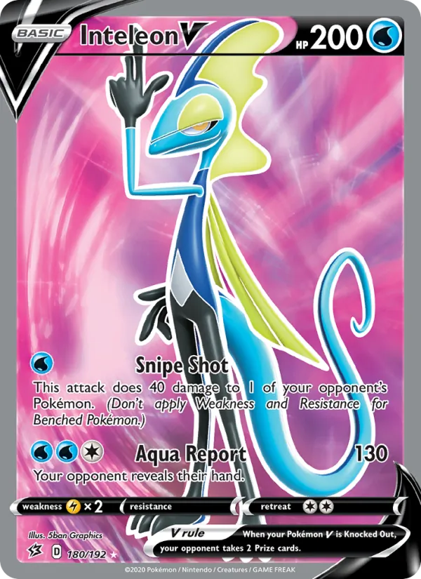 Inteleon V Holo 180/192 Rebel Clash Pokémon Card