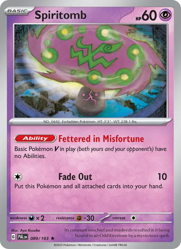 Spiritomb Holo 089/193 Paldea Evolved Pokémon Card