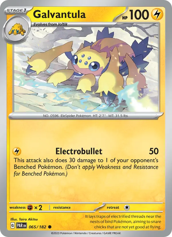 Galvantula Reverse Holo 065/182 Paradox Rift Pokémon Card