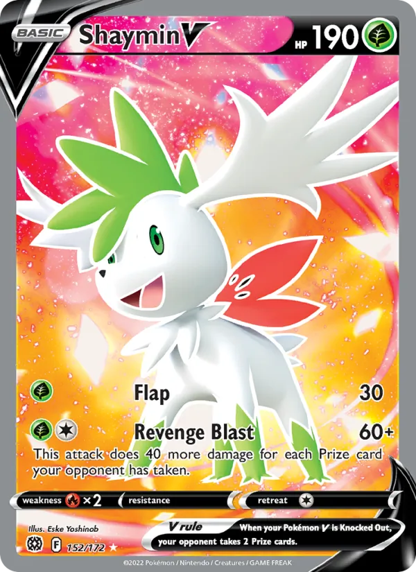 Shaymin V Holo 152/172 Brilliant Stars Pokémon Card