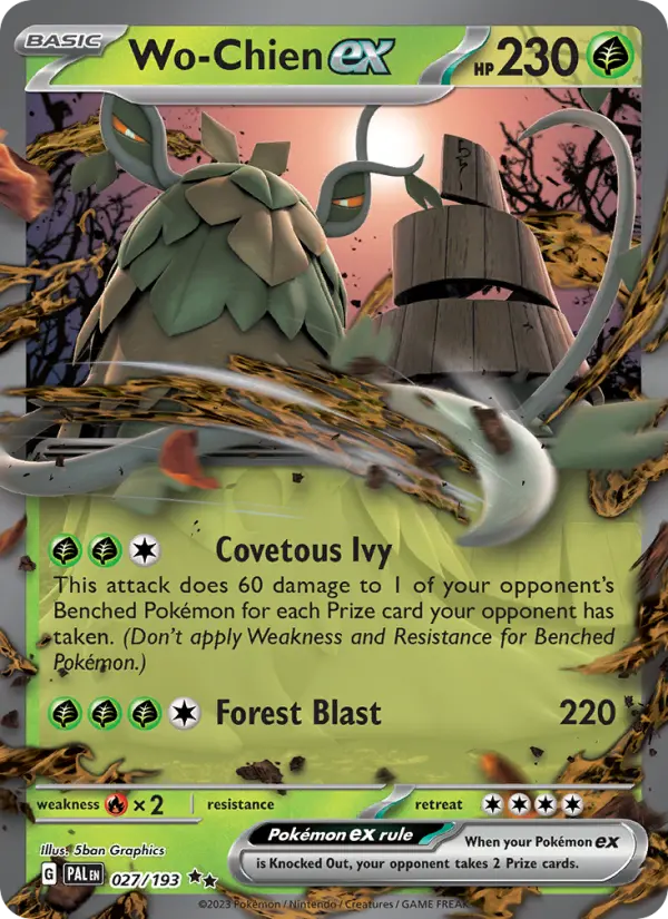 Wo-Chien ex Holo 027/193 Paldea Evolved Pokémon Card