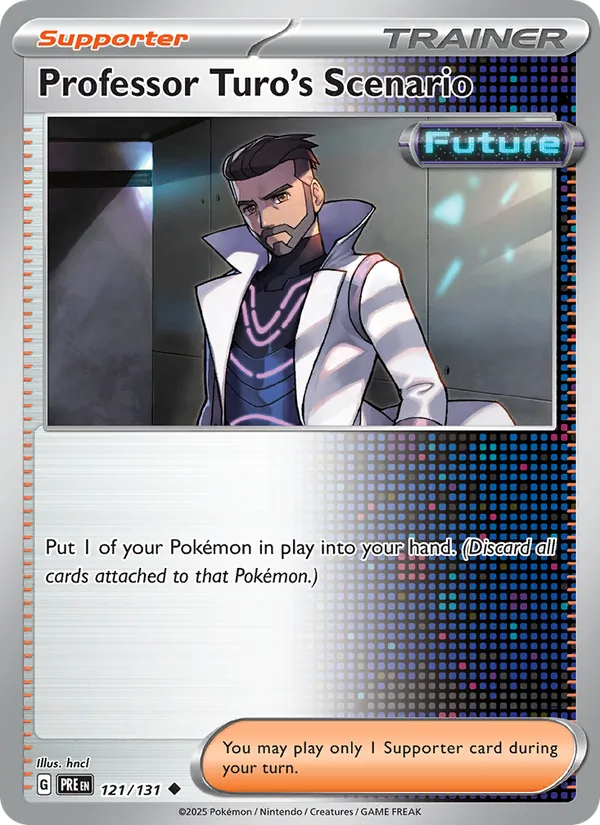 Professor Turo's Scenario Normal 121/131 Prismatic Evolutions Pokémon Card