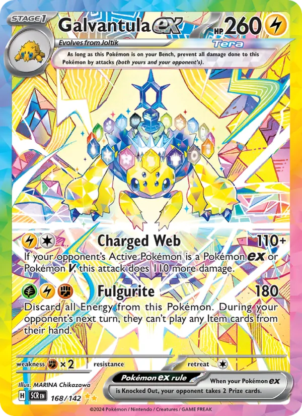 Galvantula ex Holo 168/142 Stellar Crown Pokémon Card