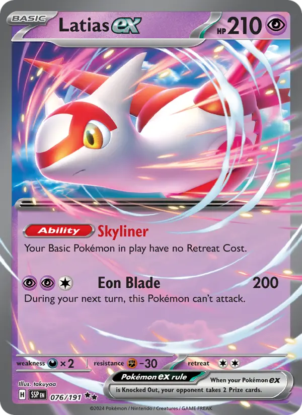 Latias ex Holo 076/191 Surging Sparks Pokémon Card