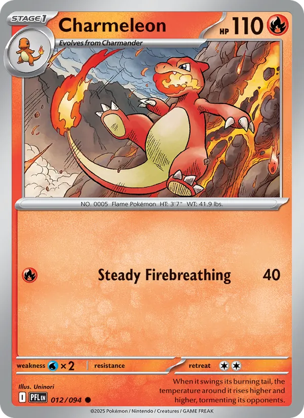Charmeleon Non-Holo 012/94 Phantasmal Flames Pokémon Card
