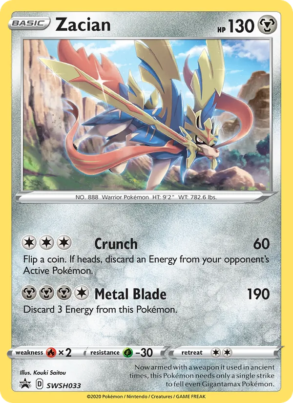 Zacian Holo WH033/307 SWSH Black Star Promos Pokémon Card