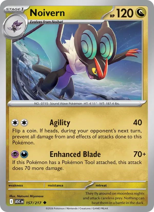 Noivern Reverse Holo 157/217 Ascended Heroes Pokémon Card