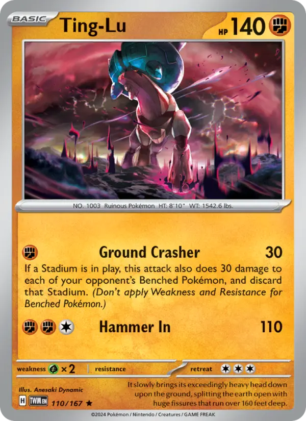 Ting-Lu Reverse Holo 110/167 Twilight Masquerade Pokémon Card