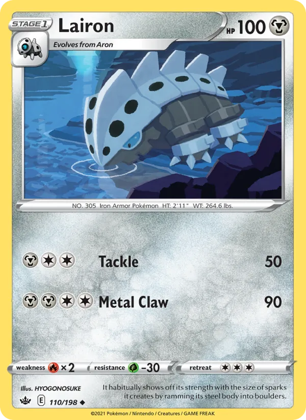Lairon Reverse Holo 110/198 Chilling Reign Pokémon Card