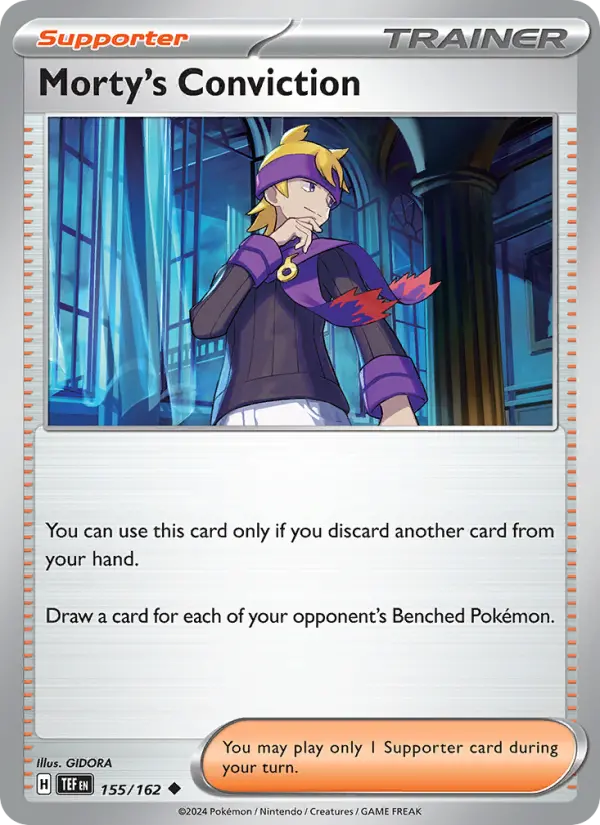 Morty's Conviction Reverse Holo 155/162 Temporal Forces Pokémon Card