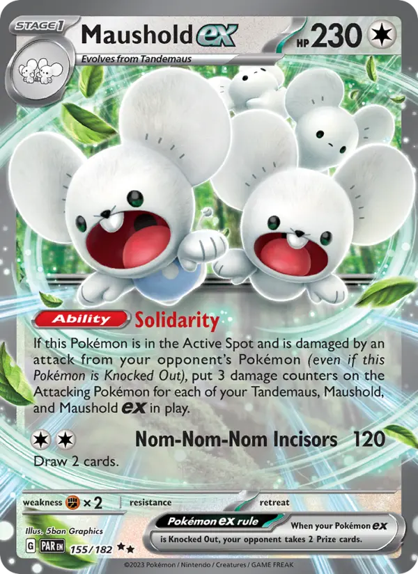 Maushold ex Holo 155/182 Paradox Rift Pokémon Card