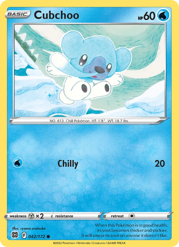 Cubchoo Reverse Holo 042/172 Brilliant Stars Pokémon Card