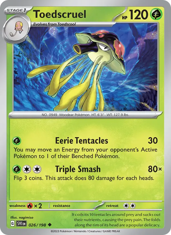 Toedscruel Non-Foil 026/198 Scarlet & Violet Pokémon Card