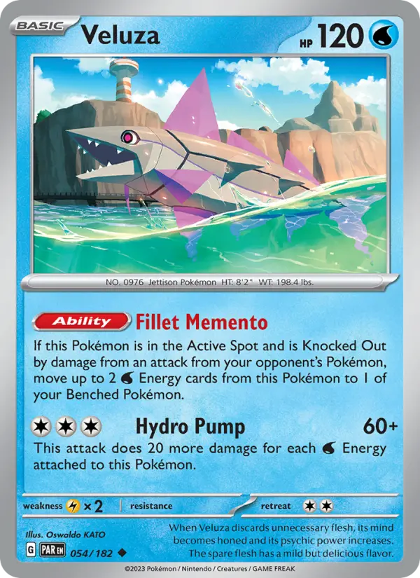 Veluza Reverse Holo 054/182 Paradox Rift Pokémon Card
