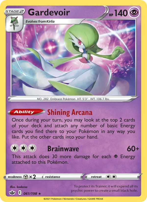 Gardevoir Reverse Holo 061/198 Chilling Reign Pokémon Card