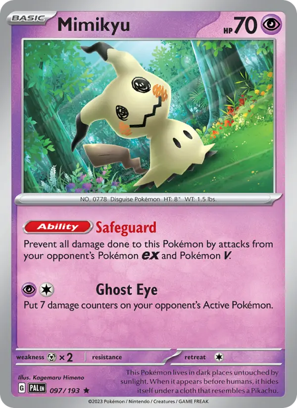 Mimikyu Holo 097/193 Paldea Evolved Pokémon Card