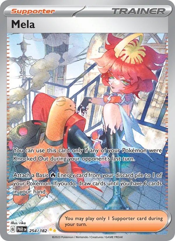 Mela Holo 254/182 Paradox Rift Pokémon Card