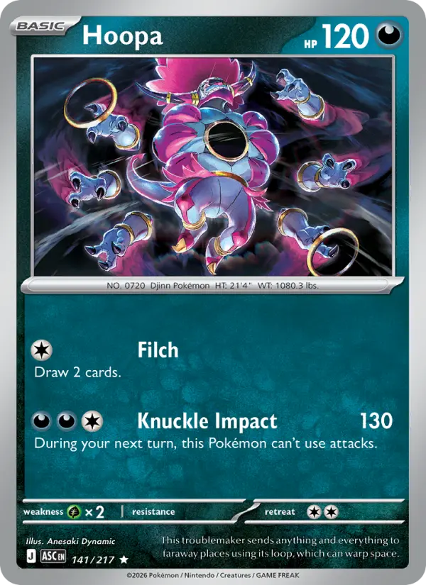 Hoopa Reverse Holo 141/217 Ascended Heroes Pokémon Card