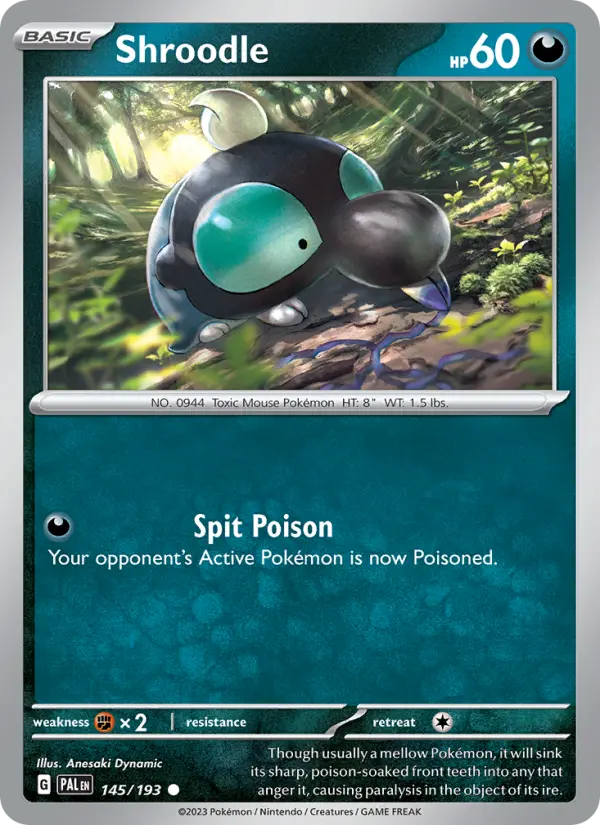 Shroodle Non-Foil 145/193 Paldea Evolved Pokémon Card