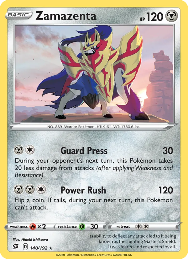 Zamazenta Reverse Holo 140/192 Rebel Clash Pokémon Card