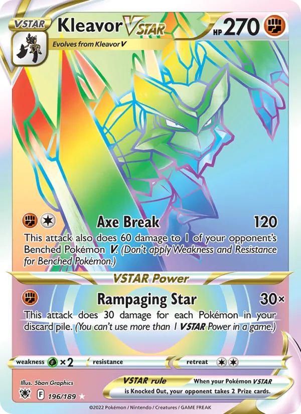 Kleavor VSTAR Holo 196/189 Astral Radiance Pokémon Card