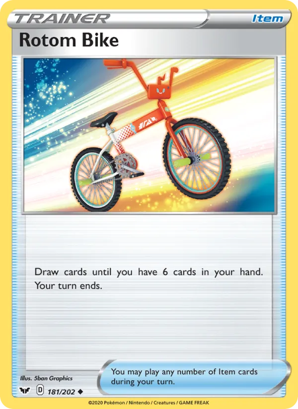 Rotom Bike Reverse Holo 181/202 Sword & Shield Pokémon Card