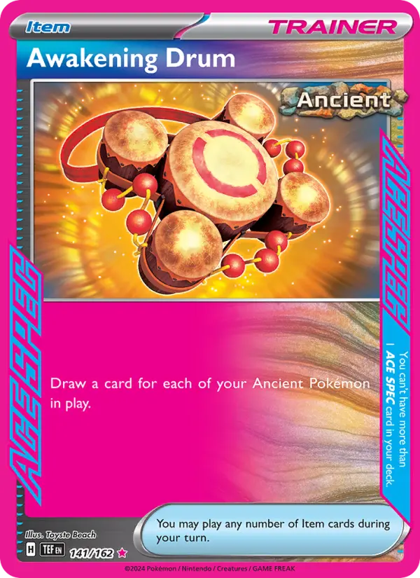 Awakening Drum Holo 141/162 Temporal Forces Pokémon Card