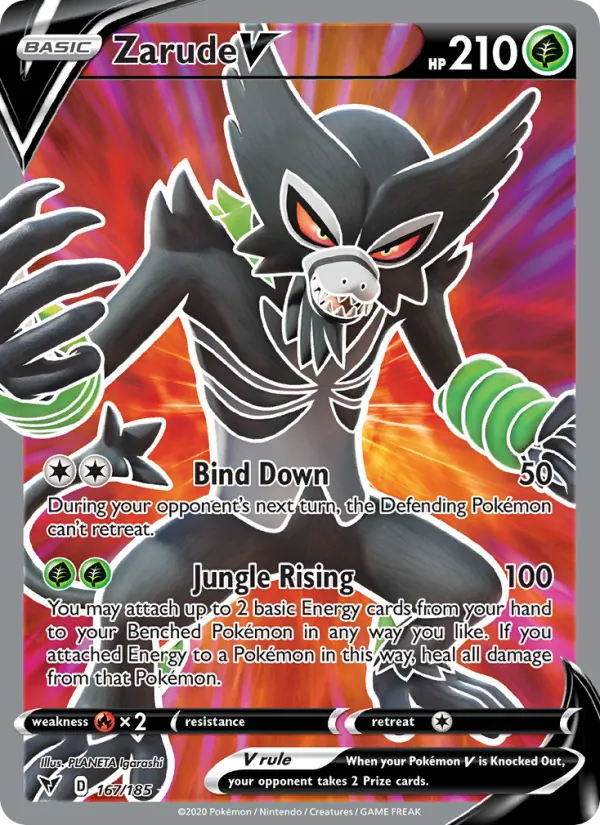 Zarude V Holo 167/185 Vivid Voltage Pokémon Card