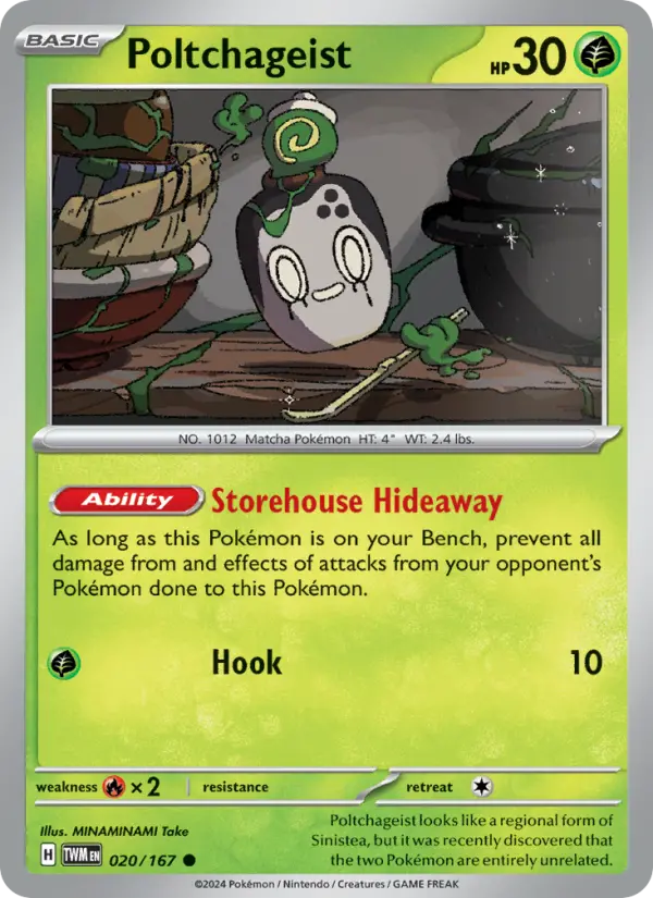 Poltchageist Reverse Holo 020/167 Twilight Masquerade Pokémon Card