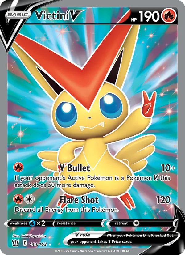 Victini V Holo 144/163 Battle Styles Pokémon Card