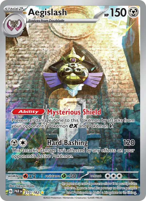 Aegislash Holo 210/182 Paradox Rift Pokémon Card
